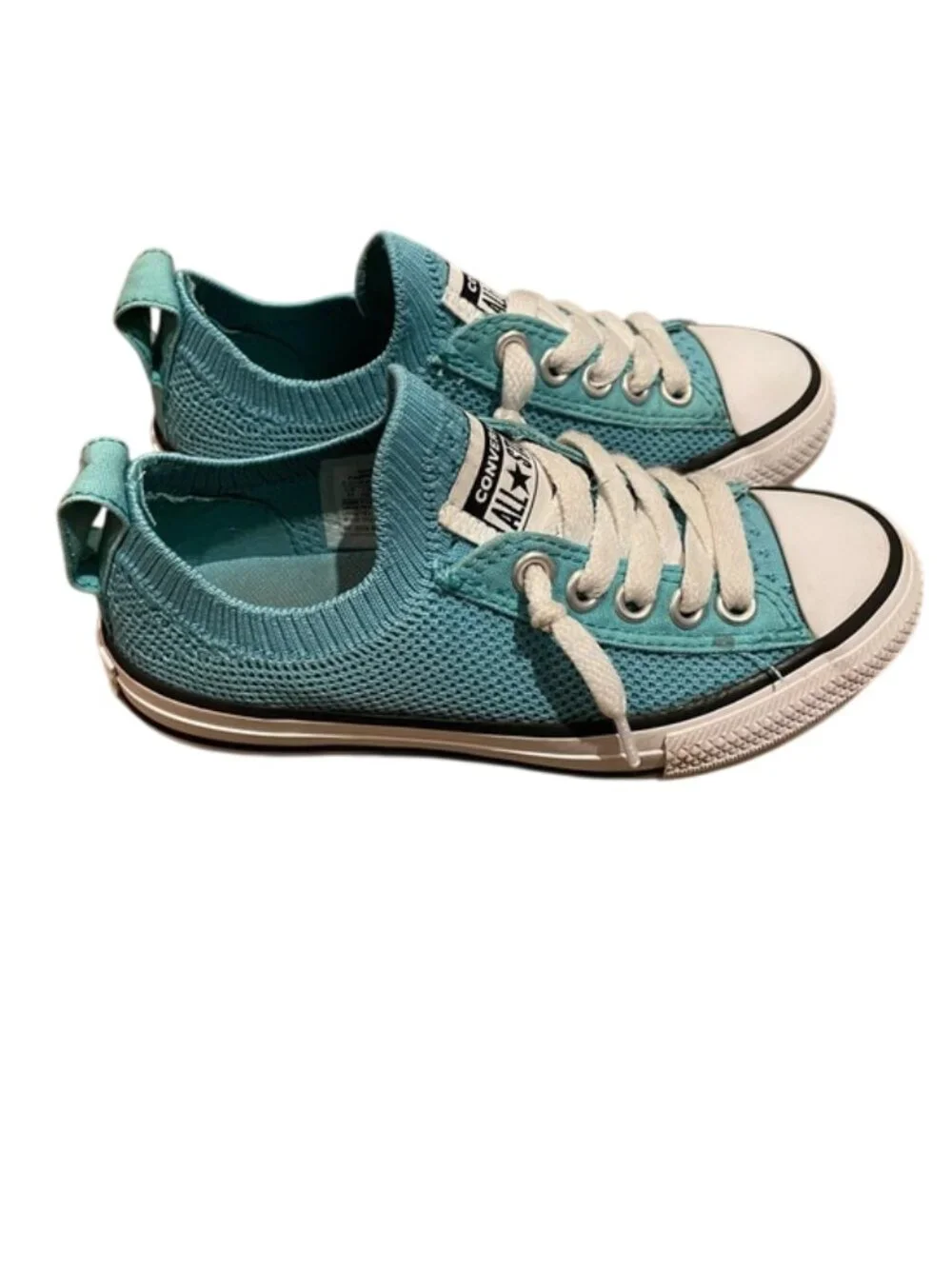 Converse Chuck Taylor All Star Knit Easy-On Sneakers Youth US 11 Aqua Ocean Drip